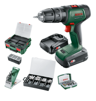 Bosch Groen UniversalImpact 18V | Accuklopboorschroevendraaier | 1.5 Ah + 2.5 Ah accu + lader | + SystemBox en accessoires 06039D4107