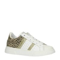 Hip H1261 leren sneakers met panterprint wit/goud