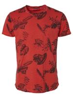 T-shirt s/sl, r-neck, slub, ao prin cayenne