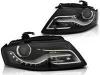 Tuning-Tec Koplampen dagrijlicht voor Audi A4 B8 04 08- 11 TRU DRL ZWART
