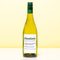 Wijnfles Pensioen Woordenboek - Wit (Sauvignon Blanc)