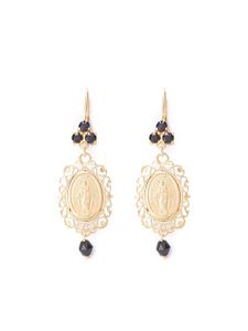 Dolce & Gabbana boucles d'oreilles Virgin Mary en or 18ct à ornements en saphir