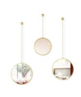 Umbra Dima ronde wandspiegel, Staal, set van 3, Goud