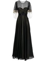 Jenny Packham robe Delphine longue à coupe évasée - Noir - thumbnail