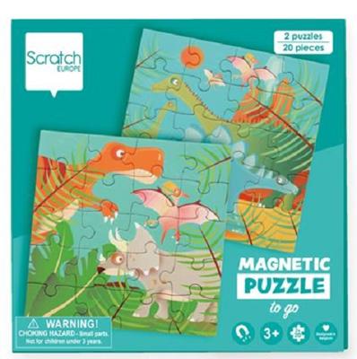 Scratch magnetische puzzel Dino 18 cm karton groen 40-delig Scratch magnetische puzzel Dino 18 cm karton groen 40-delig