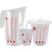 Set van 3x stuks keuken maatbekers - 0.2 / 1 en 1,4 liter inhoud