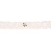 Bruids kousenband met witte roosjes   -