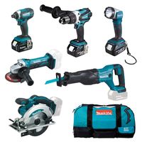 Makita DLX6046 - 6-delige Comboset 18v Li-ion 3x 3.0Ah accu&apos;s