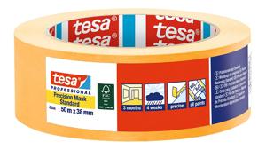 TESA Professional 4344 50 m Maskeertape voor algemeen gebruik Geschikt voor gebruik binnen Geschikt voor buitengebruik Papier Oranje