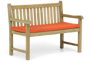 Garden Collections Preston tuinbank teak 120 cm incl. kussen orange