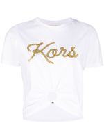 Michael Michael Kors t-shirt froncé à logo imprimé - Blanc