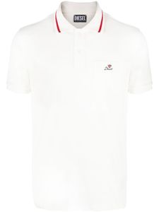 Diesel polo à logo brodé - Blanc