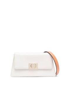 Furla sac à bandoulière en cuir à fermoir loquet - Blanc