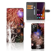 Samsung Galaxy Note20 Ultra Wallet Case met Pasjes Vuurwerk - thumbnail