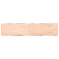 Tafelblad natuurlijke rand 180x40x4 cm massief eikenhout