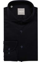 fakts Slim Fit Overhemd Marine, Effen