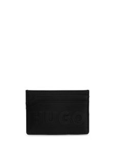 HUGO Tyler logo-embossed card holder - Noir