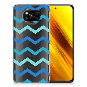 Xiaomi Poco X3 | Poco X3 Pro TPU bumper Zigzag Blauw