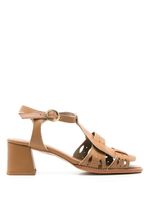 Sarah Chofakian sandales Bastien 50 mm en cuir - Marron