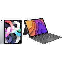 Apple iPad Air (2020) 10.9 inch 256 GB Wifi Zilver + Logitech Touch Toetsenbord Hoes