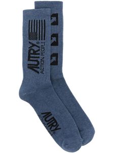 Autry chaussettes à logo en intarsia - Bleu