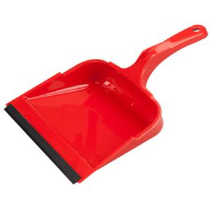 Vuilblik - met lip - kunststof - 35 x 23 cm - rood - stofblik