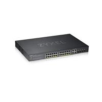 Zyxel 24-poorts Gigabit Ethernet Smart Managed PoE+ sSwitch met 375 watt budget en 4 gigabit combo-poorten en Hybride Cloudmodus, Levenslange garantie [GS1920-24HPv2]