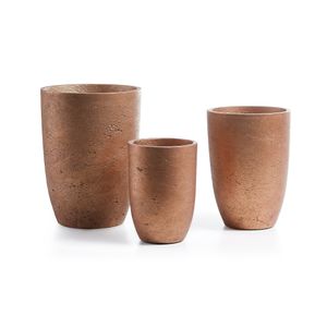 Kave Home Plantenpot Low Set van 3 stuks - Koper