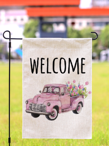 12 x 18 Double Sided Printed Burlap Hello Spring Welcome Garden Flag Yard Flag Holiday Outdoor Decor Flag