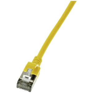 LogiLink CQ9057S RJ45 Netwerkkabel, patchkabel CAT 6A U/FTP 2.00 m Geel Extreem dun, Vlambestendig, Flexibel, Folie afscherming, Halogeenvrij, Snagless,