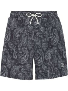 Brunello Cucinelli short de bain à imprimé cachemire - Noir