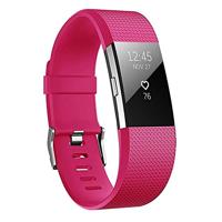 By Qubix - Compatible met Fitbit Charge 2 sportbandje - Maat: Large - Roze - Compatible fitbit bandje