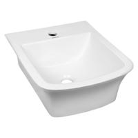 Kerra Sylvia wastafel 38x46cm wit met 1 kraangat