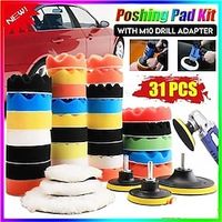 3 inch duurzaam 31 stks auto polijstbuffer slijpen waxen polijstpad tool auto polijstspons polijstschuim kit m10 booradapter [31/22/8 stks optioneel] Lightinthebox