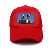 Voor heren Baseballpet Zonnehoed Trucker Hoed Rood Polyesteri Modieus Casual Straat Dagelijks Amerikaanse Amerikaanse vlag Troef Verstelbaar Zonbescherming Ademend Lightinthebox