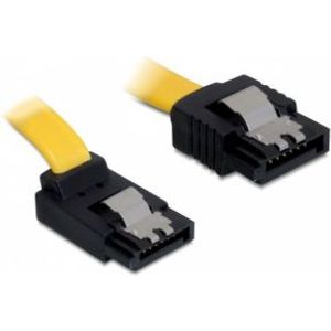 Delock 82804 SATA 6 Gb/s Kabel recht naar boven haaks 30cm geel