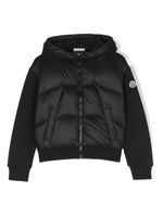 Moncler Enfant logo-patch hooded padded jacket - Noir