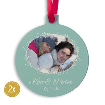 Aluminium kersthanger bedrukken - Kerstbal - 2 stuks