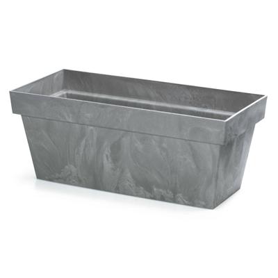 1x Kunststof betonlook plantenbak/bloembak lichtgrijs 40 cm - Plantenbakken 1x Kunststof betonlook plantenbak/bloembak lichtgrijs 40 cm - Plantenbakken