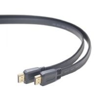 Cablexpert HDMI Male-Male Flat Cable, 1.8m, Black - thumbnail