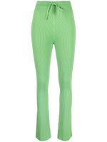 Nanushka pantalon évasé Cornelie en maille nervurée - Vert - thumbnail