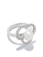 TASAKI bague Chants en or blanc 18ct ornée de diamants et perle d'Akoya - Argent - thumbnail