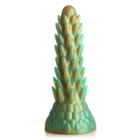 XR Brands Stegosaurus - Spiky Reptile Silicone Dildo - Green - thumbnail