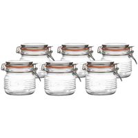 Weckpot/inmaakpot - 6x - 500 ml - glas - met beugelsluiting - D11 x H11 cm - thumbnail