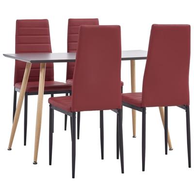 vidaXL 5-delige Eethoek kunstleer bordeauxrood vidaXL 5-delige Eethoek kunstleer bordeauxrood