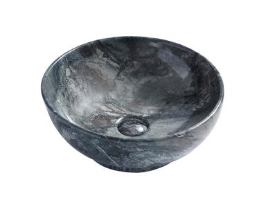 SaniGoods Marble wastafel 41x18cm zwart keramiek SaniGoods Marble wastafel 41x18cm zwart keramiek