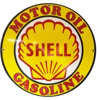 Shell Motor Oil Gasoline Rond Emaille Bord 30 cm - thumbnail