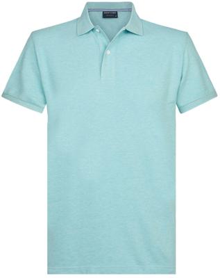 Profuomo Heren Poloshirt Aqua Garment Washed Slim Fit