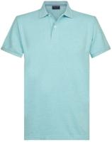 Profuomo Heren Poloshirt Aqua Garment Washed Slim Fit
