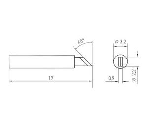 Weller RTM 030 K MS Soldeerpunt Mespunt 45° Grootte soldeerpunt 3 mm Lengte soldeerpunt: 19 mm Inhoud: 1 stuk(s)